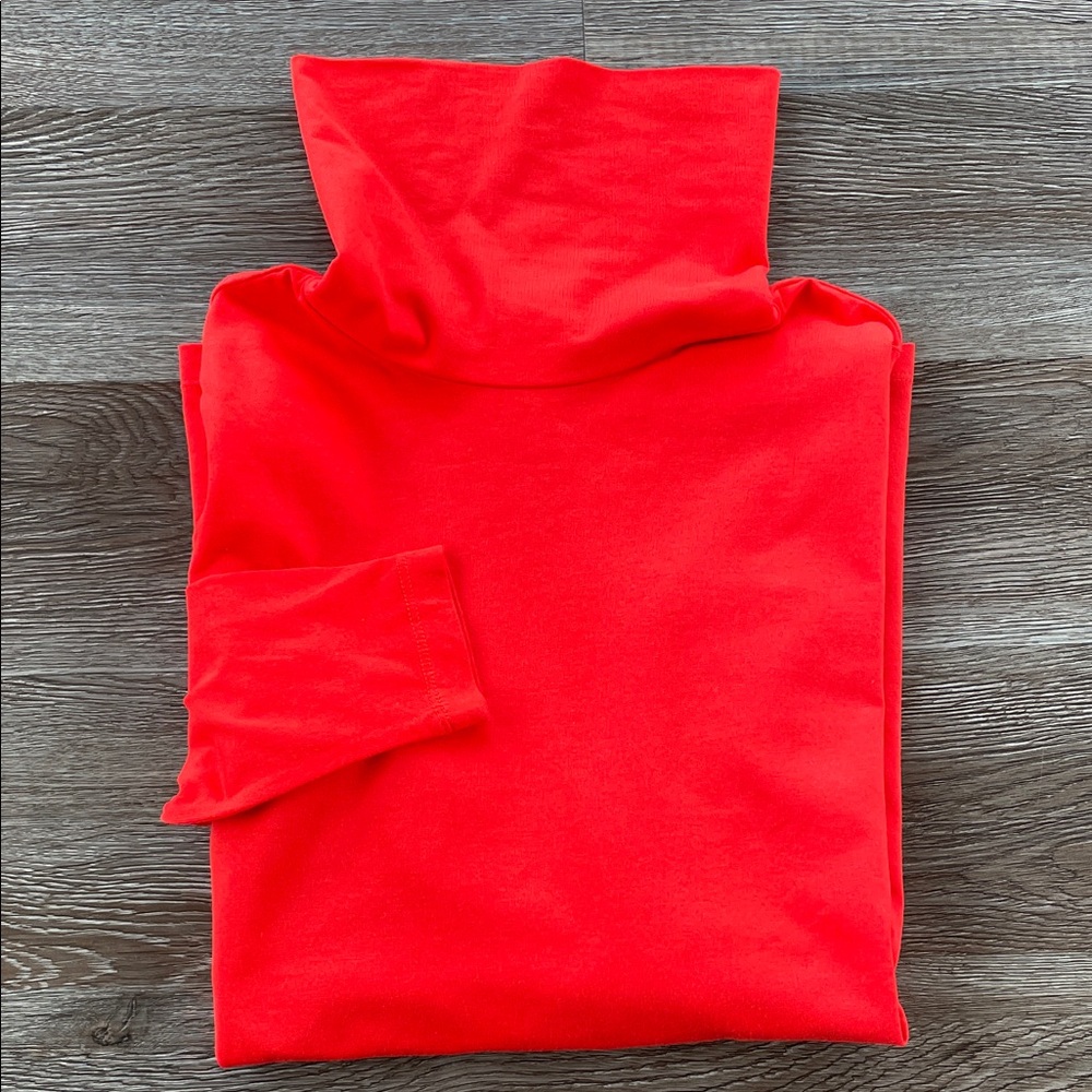 Lands’ End Fitted Turtleneck Red Orange Women's Size XS Stretch Layering 381876 - Picture 10 of 10